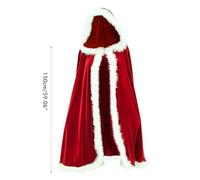 Brrnoo Capa Roja con Capucha, Disfraz de Navidad, Capa de Papá Noel, Manto de 150cm para Fiesta de Navidad, Cosplay