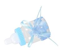 Brrnoo Caramelos para Bebé, 24 Piezas Botellas Rellenables Caja de Dulces para Bebés Biberones para Baby Shower Biberones con Cinta para Niño Niña Recién Nacido Decoración de Fiesta de Cumpleaños