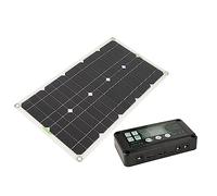 BRRNOO Cargador de Panel Solar, Paneles Solares Portátiles para Acampar Cargador Solar Portátil con Panel RV, Controlador, Cable de Abrazadera, Cable de Encendedor de Cigarrillos, 4 Ventosas, Conexión