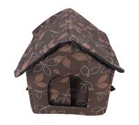 Brrnoo Casa para Gatos Al Aire Libre Aislada, Refugio para Mascotas Resistente a la Intemperie con Diseño Estilo Tienda para Perros y Gatos de 6,6 a 11 Libras