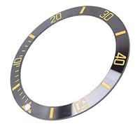 Brrnoo Ceramic Watch Bisel Insertar Piezas de Reemplazo de Anillo, Negro+oro, Duradero, Fácil de Instalar, Uso en el Hogar con Profesionales de Reparación, para Reemplazo de Bisel