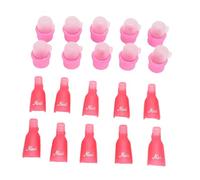 Brrnoo Clips para Remojar Uñas, 10 Clips Estándar a Prueba de Fugas y 10 Mini Vasos para Remover Uñas de Gel y Acrílico, con Cierres Ajustables Bordes Sellados para Uso Doméstic (PINK)