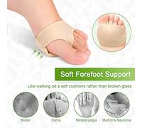 BRRNOO Cojín del Protector de Gel Metatarsiano, Cojín de Absorbentes para Alivio del Dolor en el antepié, Prevención de Fricción de los Pies, Cuidado de los Pies Cómodos con Tela (65)