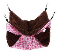 Brrnoo Conejo Rosa de Doble Capa, Hamaca Cálida, Cama Colgante, Saco de Dormir para Casa, Ardilla, Mascotas Pequeñas (Talla Grande)