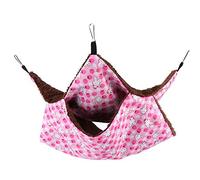 Brrnoo Conejo Rosa de Doble Capa, Hamaca Cálida, Cama Colgante, Saco de Dormir para Casa, Ardilla, Mascotas Pequeñas (Talla pequeña)