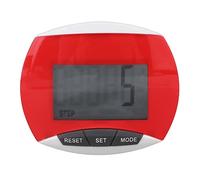 Brrnoo Contador de Pasos para Ancianos, Contador de Pasos Simple 3D, Podómetro Deportivo para Caminar con Clip, Contador de Pasos de Calorías de Distancia Portátil Profesional con Pantalla LCD(Rojo)