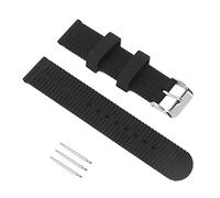 Brrnoo Correa de Reloj de 20 Mm, Correa de Reloj de Grano de Neumático de Silicona con Hebilla de Pasador con Barra de Resorte de 3 Piezas, para Relojeros y Trabajadores de Reparación (BLACK)