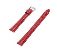 Brrnoo Correa de Reloj de Cuero PU, Correa de Repuesto Hermética con Liberación Rápida para Relojes Inteligentes de Cuarzo Automáticos, Hebilla de Acero Inoxidable (rojo)