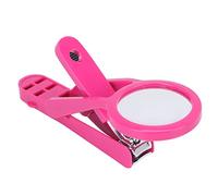 BRRNOO Cortaúñas, Cortaúñas Ajustable de Acero Inoxidable con Lupa Móvil, para Uñas de Manos y Pies de Bebés Mayores (Rosa roja)