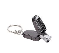Brrnoo Cortaúñas de Bolsillo de Acero Inoxidable, Cortaúñas Plegable para Llavero de Viaje, Mochila, Portátil con Clip para Llavero para Aseo en Movimiento (Plata Negro)