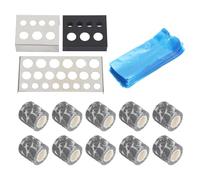 BRRNOO Cubiertas para Bolígrafos con Agarre Antideslizante Juego de Soportes de Acero Inoxidable Suministros Profesionales para Artistas 10 Envolturas de Agarre 200 Cubiertas para (Tipo 1)