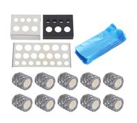 BRRNOO Cubiertas para Bolígrafos con Agarre Antideslizante Juego de Soportes de Acero Inoxidable Suministros Profesionales para Artistas 10 Envolturas de Agarre 200 Cubiertas para (Tipo 2)