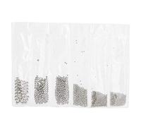 BRRNOO Decoraciones para Decoración de Uñas, Bolas de Acero de 4 Colores de 0,5 Mm a 3,0 Mm para Manicura, con Material para Uñas, Funda para Teléfono, Gafas, Arte Corporal (gris-plata)