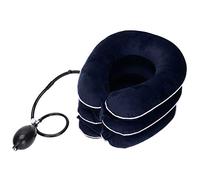 Brrnoo Dispositivo de tracción cervical para alivio del dolor, cojín de masaje inflable para cuello y cuello con tracción para el hogar y viajes (negro)