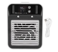BRRNOO Enfriador de Aire Portátil, Aire Acondicionado de Escritorio con Pantalla Digital Recargable por USB de bajo Ruido, Humidificación por Niebla y Modo de Viento Natural Automático