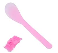 Brrnoo Espátula Desechable, Máscara Cosmética de Spatula de 100 Piezas Aplicando Espátulas Faciales Bricolaje Mascarilla Plástico Cuchara (PINK)