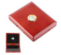 Brrnoo Estuche para Cañas de Saxofón Alto, Estuche para Cañas para Saxofón para Alto con Higrómetro Madera 5 Caja de Almacenamiento para para Clarinete para Sólido (ámbar)