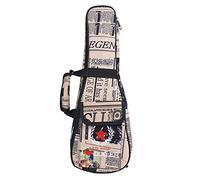 Brrnoo Estuche para Ukelele, Mochila Oxford con Patrón de Papel Estuche para Ukelele de Concierto para Barítono con Bolsillo Ajustable para Correa de Hombro Acolchado de 6 Mm de Espesor ④para