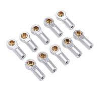 BRRNOO Extremos de Varilla de Enlace RC, Accesorios de Escala 1/24 Extremo de Varilla de Enlace RC 1/10 Cabezales de Bola 10 Piezas Junta de Extremo de de Aluminio M3 Soporte de Cabeza de de Bola de