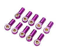 BRRNOO Extremos de Varilla de Enlace RC, Accesorios de Escala 1/24 Extremo de Varilla de Enlace RC 1/10 Cabezales de Bola 10 Piezas Junta de Extremo de de Aluminio M3 Soporte de Cabeza de de Bola de