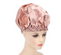 Brrnoo Gorro Ajustable para Dormir para Mujer, Gorro de Satén de Doble Capa, Reduce la Fricción, Previene el Encrespamiento, Sombreros para Mujer, Pelo Rizado