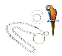 Brrnoo Gran Cadena de Pie Dividido de Acero Inoxidable de Loros Grandes con Cierre Giratorio, Adecuado para el Monje del Sol Dorado Keck, Alexander Dove, Loro Gris, Sol Pequeño y Otros