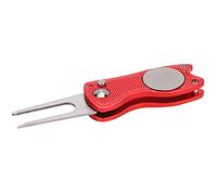 Brrnoo Herramienta de Reparación de Divot, Green Screed S Acero Inoxidable Divot Repair Herramienta de Reparación de Divocaciones de de Divocos de Plegables con Botón Magnético (Rojo)