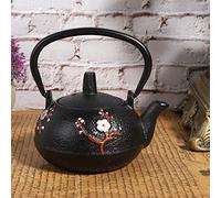 BRRNOO Hervidor de té de Hierro Fundido con Flor de Ciruelo de Urraca Japonesa, Decoración de Regalo de 0,3 L con Forma Elegante para el Hogar y la Casa de té