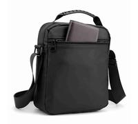 Brrnoo Hombres Oxford Sling Bag, Gran Espacio de Almacenamiento Múltiples Bolsillos con Cremallera Correa Ajustable, Conveniente para las Actividades Diarias (BLACK)