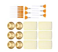 BRRNOO Juego de 24 Cuencos para Mezclar Mascarillas Faciales, Juego Profesional de Cuencos para Mascarillas de Acero Inoxidable con Cepillos y Diademas para Aplicación de Maquillaje y (GOLD)