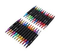 Brrnoo Juego de 24 Piezas de Rotuladores con Purpurina, Rotuladores con Pincel con Purpurina de Doble Punta para Dibujar, Pintura, Manualidades, Proyectos de Arte, Colores Vibrantes,