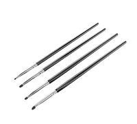 BRRNOO Juego de 4 Brochas de Maquillaje para Ojos, Pequeñas Brochas de Precisión para Corrector y Resaltado, con Ergonómico para Aplicación Detallada de Líneas de Ojos y Cejas