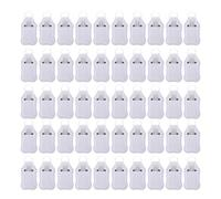 Brrnoo Juego de 50 Soportes para Llavero para Botellas de Viaje, Botellas de PET Recargables a Prueba de Fugas de 30 Ml con Ganchos para Llavero para Loción Desinfectante para Man (WHITE)