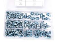 BRRNOO Juego de Boquillas Zerk de Grasa de Hierro y Zinc, Boquilla Recta Hexagonal para Mantenimiento de Maquinaria Automática, 80 Uds.