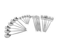 BRRNOO Juego de Cubiertos de 24 Piezas, Juego de Cubiertos de Acero Inoxidable Premium para 4 con Cuchillos para Carne, Vajilla de Diseño Vintage para Cenas Familiares, Apto para