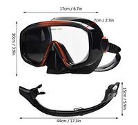 Brrnoo Juego de Snorkel de Boggle de Gafas de Gafas de Gran ángulo, PC, Vidrio Templado, Materiales de Silicona Cualfied, Liviano Portátil, Correa Ajustable para un Ajuste Adecuado,