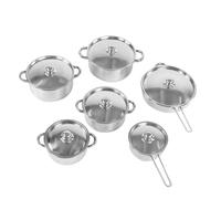Brrnoo Juego de Utensilios de Cocina de Acero Inoxidable, Olla para Leche de 18 Cm, Ollas para Sopa de 20 a 26 Cm, Sartén de 28 con Tapas para Retención de Calor, Compatible con