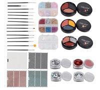 Brrnoo Kit de Herramientas de Uñas 29 Piezas, Brillantina y Lentejuelas para Uñas, Textura Suave y Cremosa con Pinceles Pegatinas para Principiantes, Artistas de Manualidades DIY