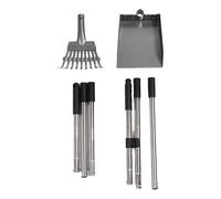 Brrnoo Kit de Pala de Rastrillo para Excrementos de Pollo 2 en 1, Ajustable, Diseño Ergonómico, Kit de Pala de Rastrillo de Pollo Largo de Acero Inoxidable de Aluminio con Clip en