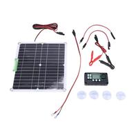 Brrnoo Kit de Panel Solar de 20 W con Controlador MPPT Inteligente, Cargador de Batería Solar Monocristalino Impermeable de 12 V, Mantenedor para Coche, RV, Motocicleta, Remolque