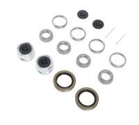 Brrnoo Kit de Rodamiento de Rueda del Cubo del Eje del Remolque del Bote, Kit de 16 Piezas con Carreras, Sellos de Grasa, Alfileres de Pozos, Tapas de Polvo para el Eje de 1.98