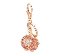 Brrnoo Llavero de Joyería de Moda, Llavero Bonito de Pareja de Cerditos, para Mujeres y Niñas, Aleación, Blanco Rosado, Negro, Rosa Claro, Fucsia, 9,5x4,5x2,5 Cm (Melocotón claro + blanco)