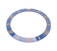 Brrnoo Los Biseles de Reloj de Cerámica Insertan un Círculo Azul con Palabras Doradas, Livianos, de Fácil Instalación, Resistentes a Altas Temperaturas para Reemplazos