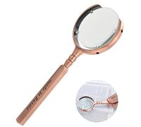 BRRNOO Lupa con Asa, Lupa Decorativa X8, de 60 Mm de Diámetro, Portátil de Bronce para Lectura