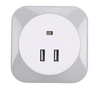 Brrnoo Luz Nocturna con Sensor de Atardecer a Amanecer, Enchufe en la Pared con 2 Puertos USB, Encendido Automático y Apagado para Dormitorio, Baño y Pasillo (Enchufe de la UE)