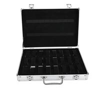 Brrnoo Maleta de Aleación de Aluminio con 24 Rejillas, Caja de Almacenamiento para Exhibición de Relojes, Organizador de Relojes, Vitrina Organizadora Caja Organizadora, Caja Organizadora