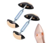 Brrnoo Mini Ensanchador de Zapatos Ajustable, Almohadillas de Silicona Antideslizantes que Amplían el Ancho del Zapato y Alivian el Dolor de Pies, con Varilla de Aleación de Alumi (Negro oscuro)
