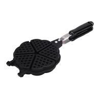 Brrnoo Mini Máquina para Hacer Gofres con Forma de Corazón, Sartén Antiadherente para Acampada, Gofrera de 6,3x14,2 Pulgadas, Calefacción Portátil de Doble Cara de Aluminio Ligero