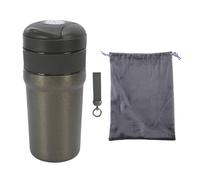 Brrnoo Molinillo de café Manual Taza de Viaje con Aislamiento de Acero Inoxidable 316 Molinillo de café Portátil de 400 Ml con Preparación Directa para Acampar en la Oficina Al Ai (GREEN)