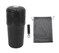 Brrnoo Molinillo de café Manual Taza de Viaje con Aislamiento de Acero Inoxidable 316 Molinillo de café Portátil de 400 Ml con Preparación Directa para Acampar en la Oficina Al Ai (BLACK)